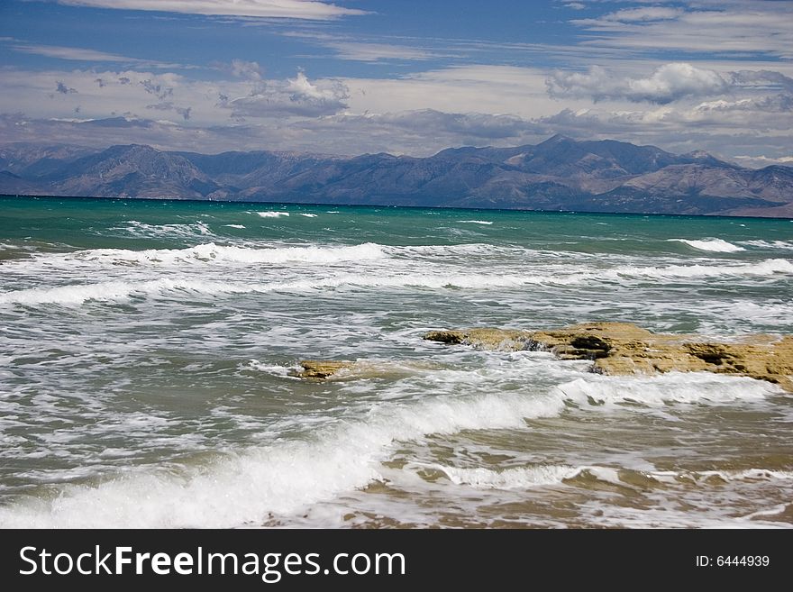 Corfu island beach on the North Greece. Corfu island beach on the North Greece