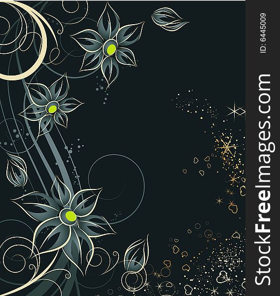 Abstract floral background. A vector format is added. Suits well for a postcard or background