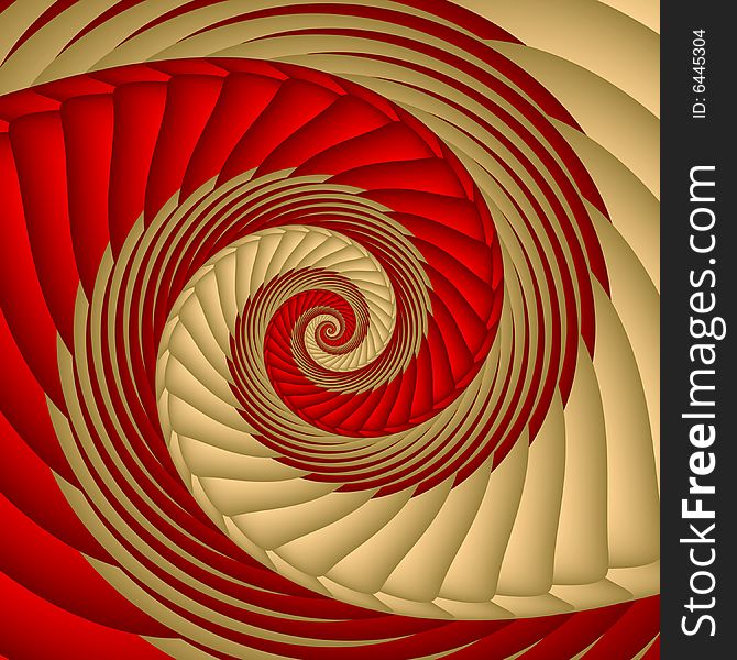 Abstract fractal image resembling spiraling plumage