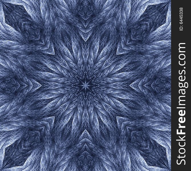 Abstract fractal image resembling a twisted yarn star mandala