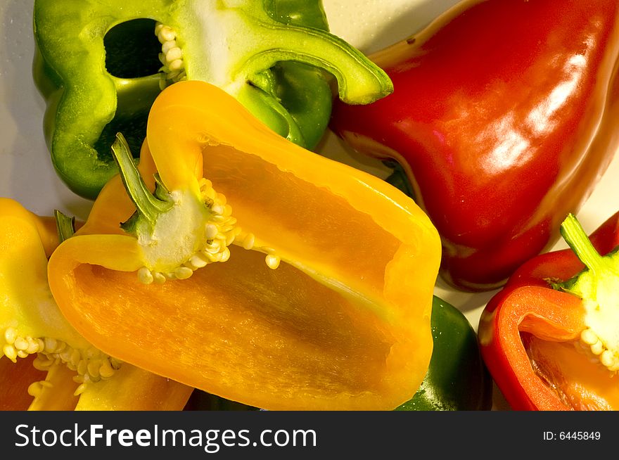 Colourful capsicum in close up. Colourful capsicum in close up