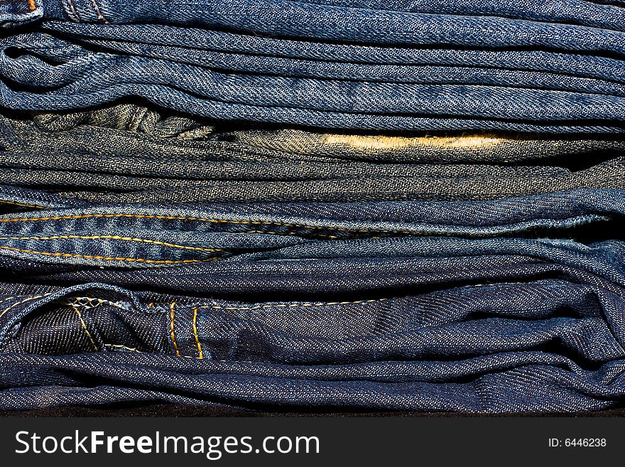 Stack Of Jeans.