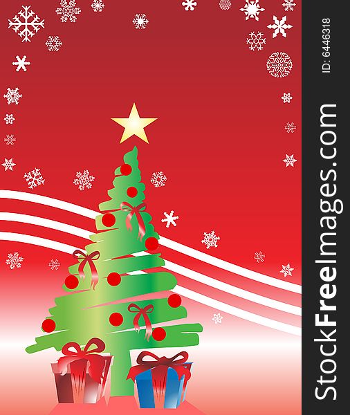 Christmas background on red background