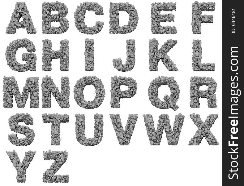 Image of alphabet. White background. Image of alphabet. White background.