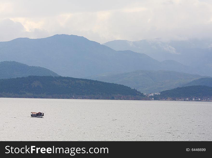 Beautiful erhai lake in dali city,yunnan ,china