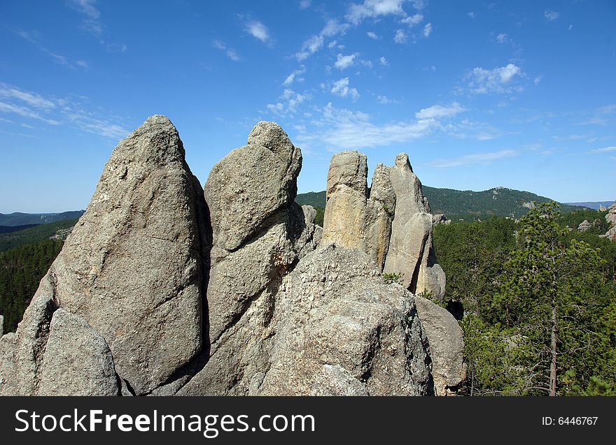 Granite Spires In The Black Hills Of South Dakota