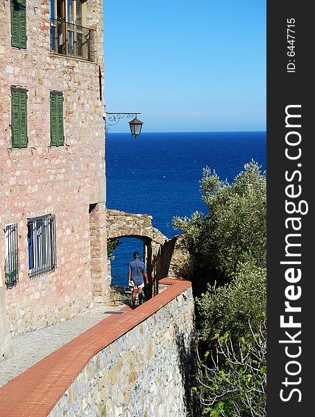 A view from the medieval village of Cervo in Liguria, Italy