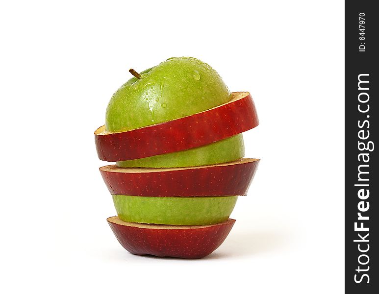 Mixed apple isolated on a white background