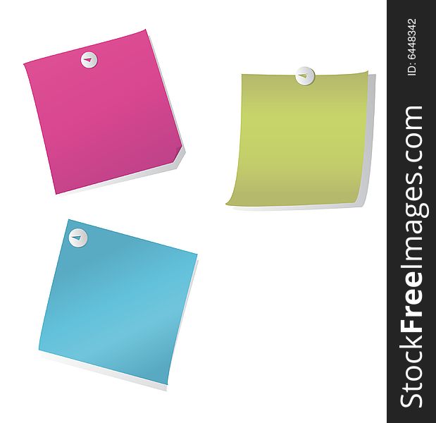 Color stickers with buttons on a white background