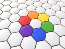 Abstract Hexagonal Color Wheel Stock Photo