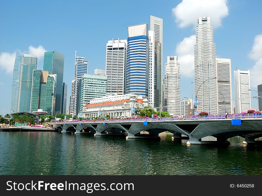 Singapore skyline, view from the pier