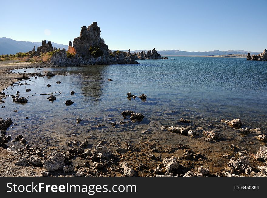 Tufa in mono lake in california