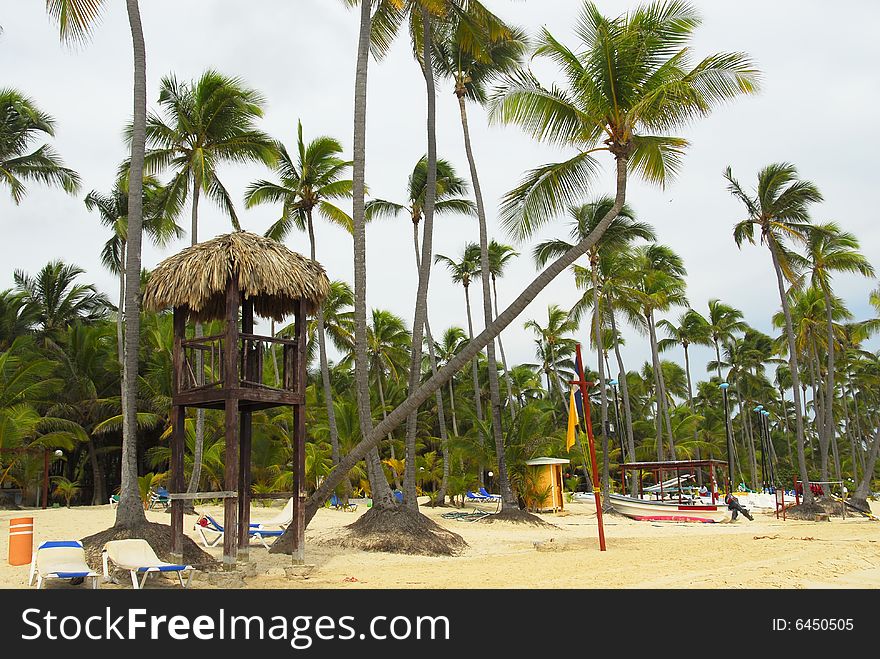 Bavaro Beach in Punta Cana, Dominican republic, tropical resort in careibas