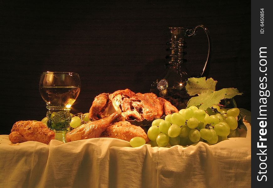 Still-life with grape-vine