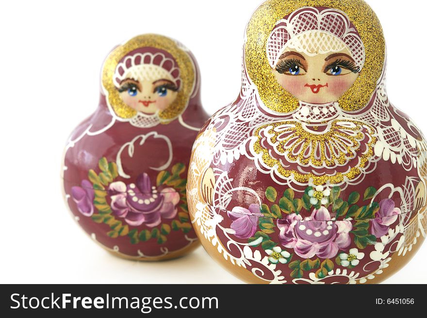 Two Russian Dolls Isolated