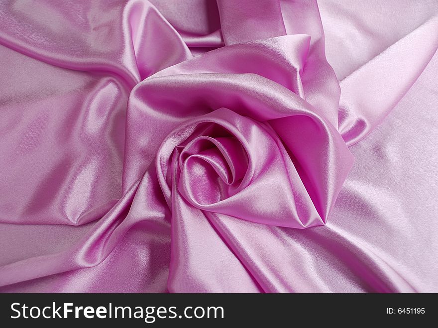 Pink satin with a folds