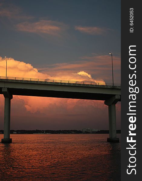 Clearwater bridge at sunset in clearwater florida