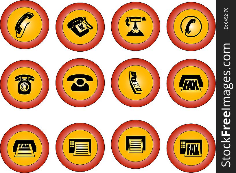 Eight round  icon buttons