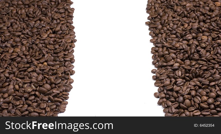 Coffee Beans On White Background