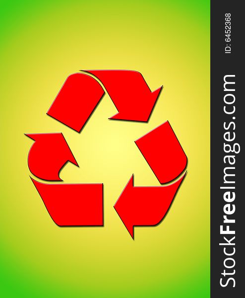 Recycle icon with green gradient background