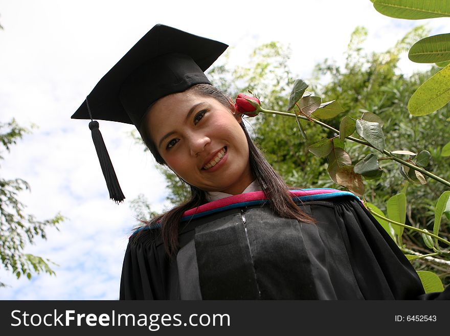 Asian university graduate