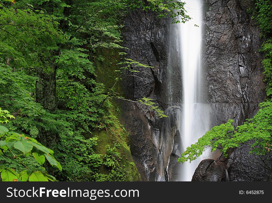 A shot of natural landscape of waterfall. A shot of natural landscape of waterfall