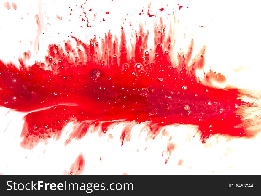Abstract blood on white background