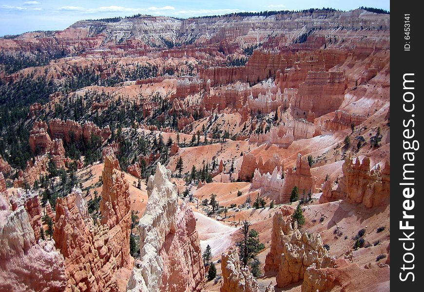 This is an overview of Bryce Canyon taken from the the Sunset trail.