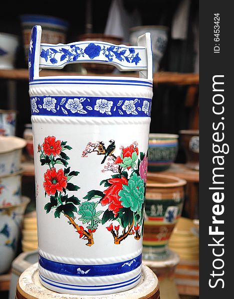 Isolated vase in China style. Isolated vase in China style