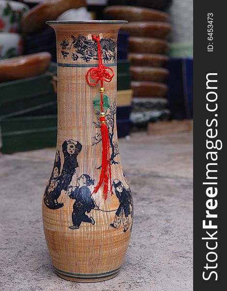 Isolated vase in China style. Isolated vase in China style