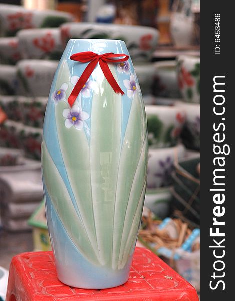 Isolated vase in China style. Isolated vase in China style