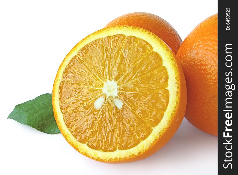 Juicy orange isolated on white