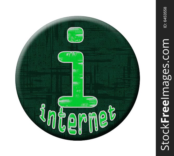 Green grunge internet connection button. Green grunge internet connection button