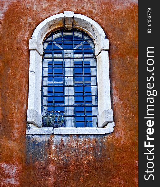 Old window from a traditional house at Corfu island in Greece. Old window from a traditional house at Corfu island in Greece