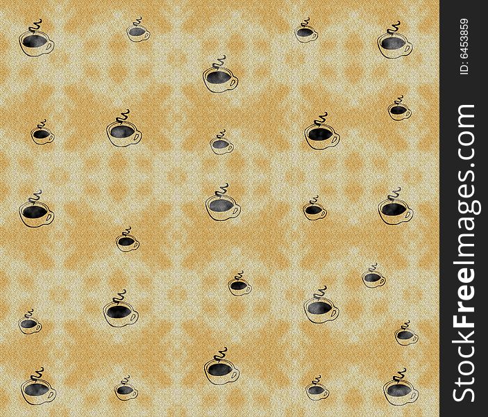 A funny background with a lot of cups of coffee for web and print usage. A funny background with a lot of cups of coffee for web and print usage