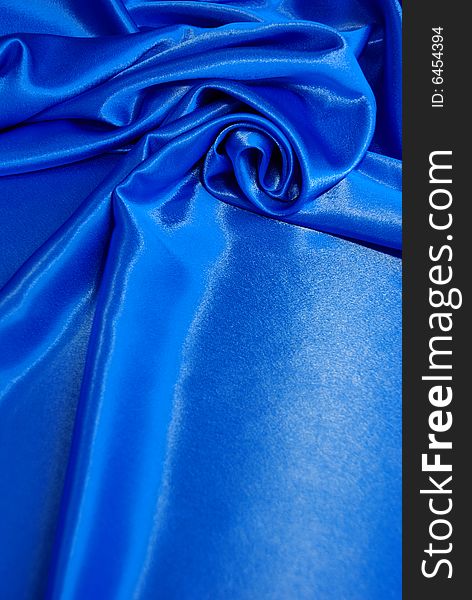 Blue satin with a folds