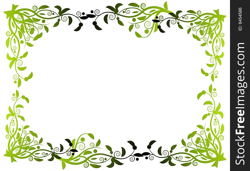 Abstract floral frame, vector illustration