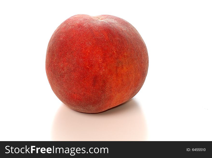 Peach  isolated on white background