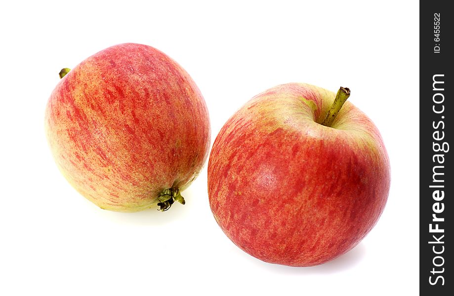 Two apples on white background