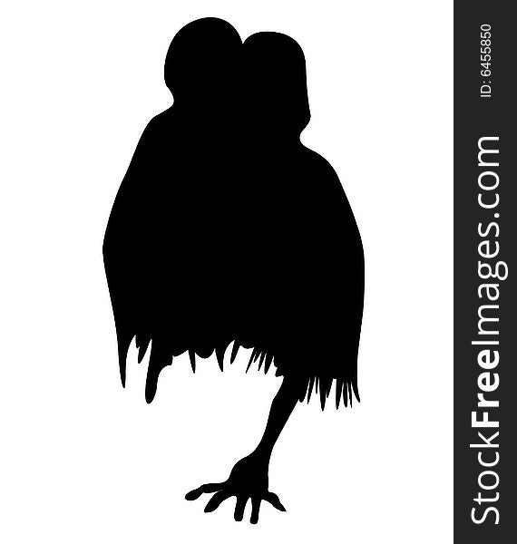 Horror creature silhouette, vector illustration