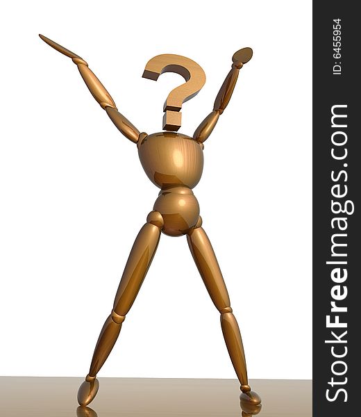3d figurine of question mark symbol. 3d figurine of question mark symbol