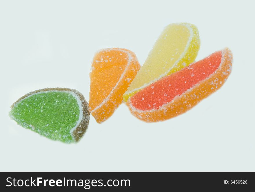 Fruit candy isolated on  a white background