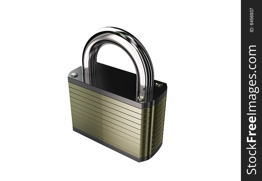 Lock Isolated Over White. 4000x3000 Pixels
