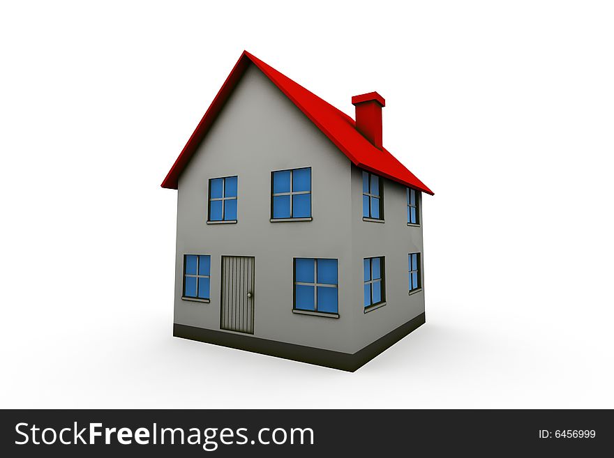 House - isolated illustration on white background. House - isolated illustration on white background