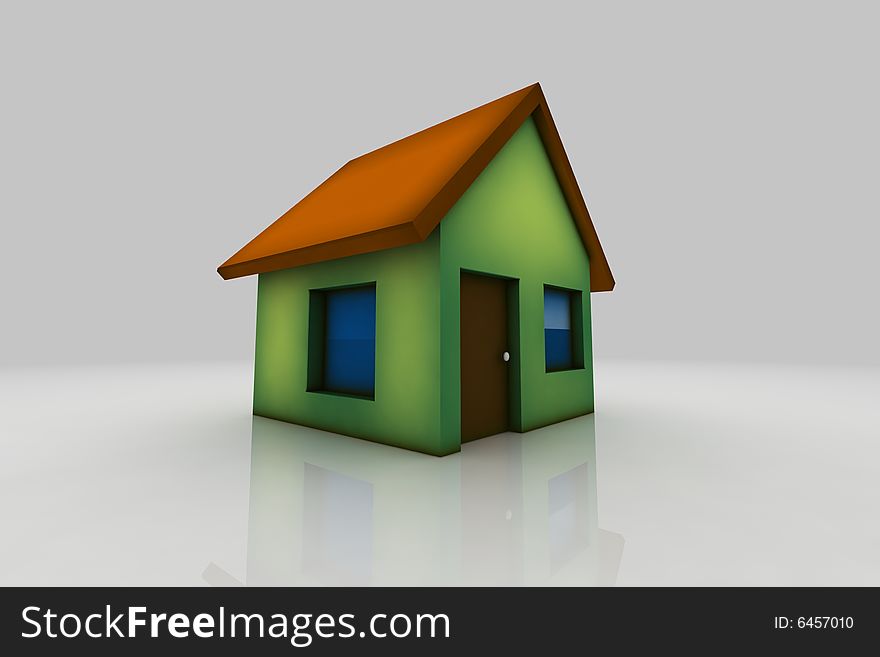 Little house - 3d render illustration. Little house - 3d render illustration