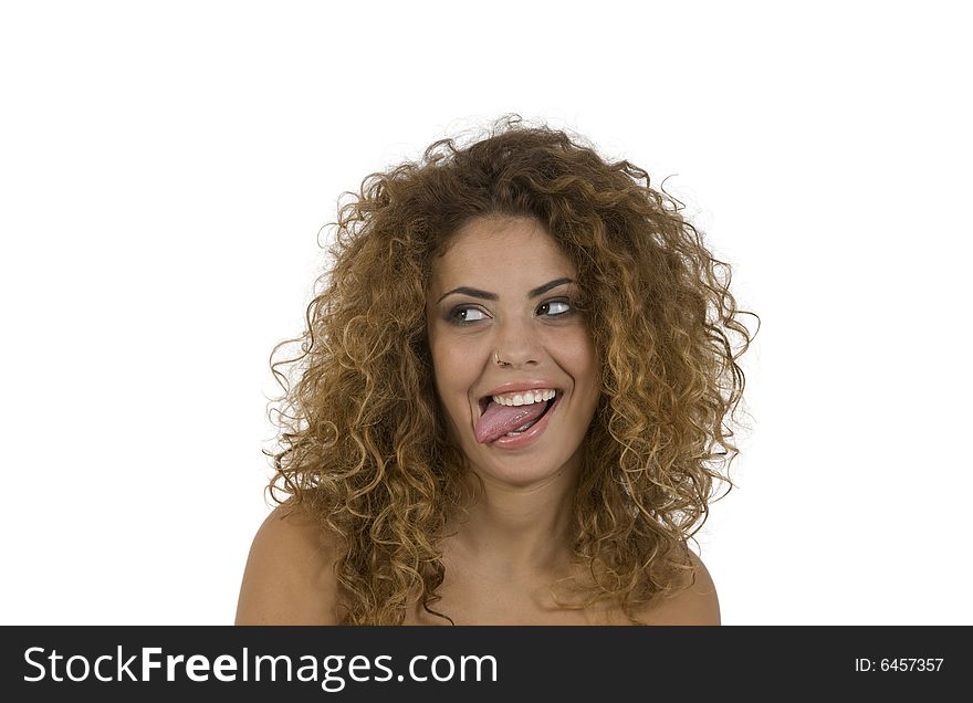 Woman Teasing With Tongue