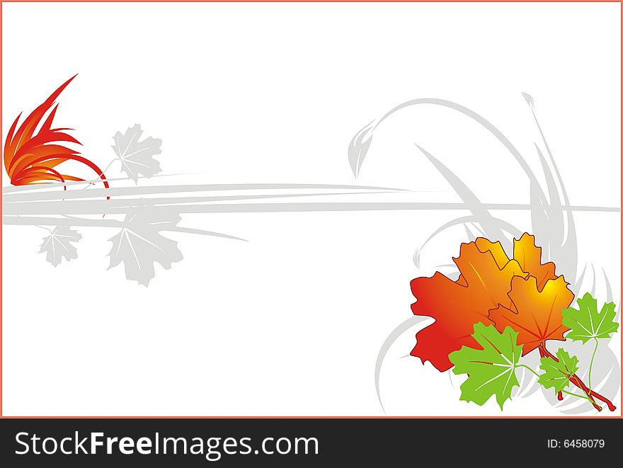 Autumn leaves. Decorative background for card
