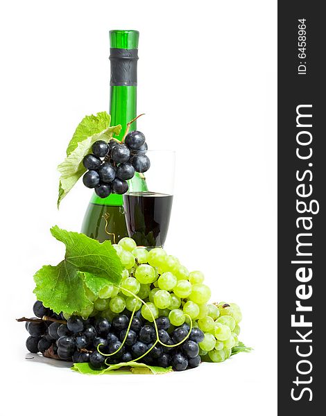 Vine Still life composition - grape with the glass of wine