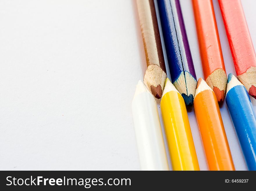 Crayons isolated on white background