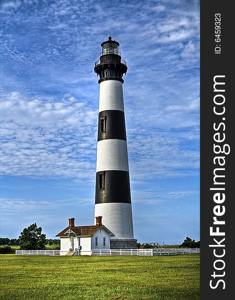 Black And White Striped Lighthouse